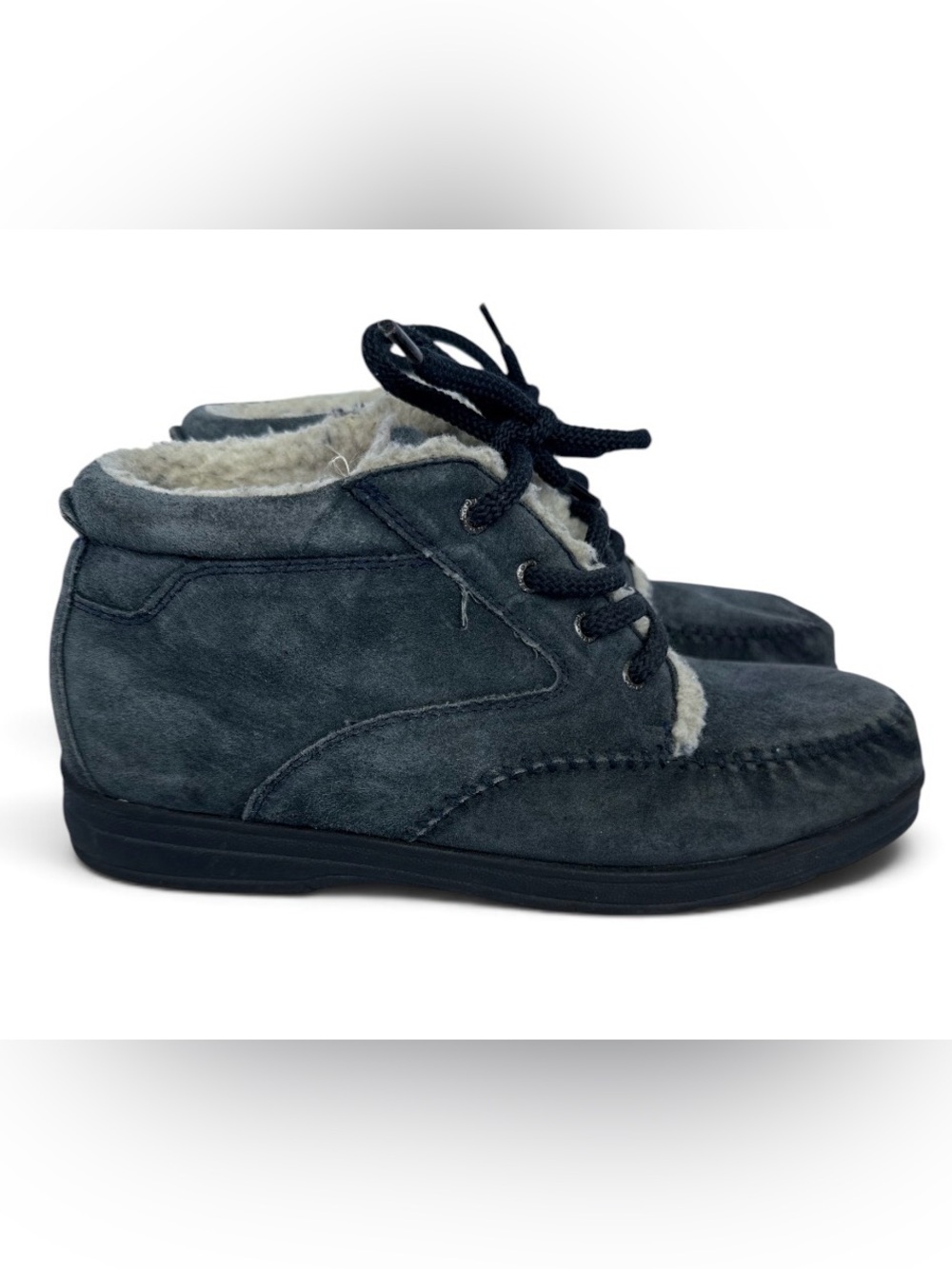 Vintage Y2K Women’s Faded Glory Suede Shearling Lace-Up Ankle Boots- Lydia 8.5